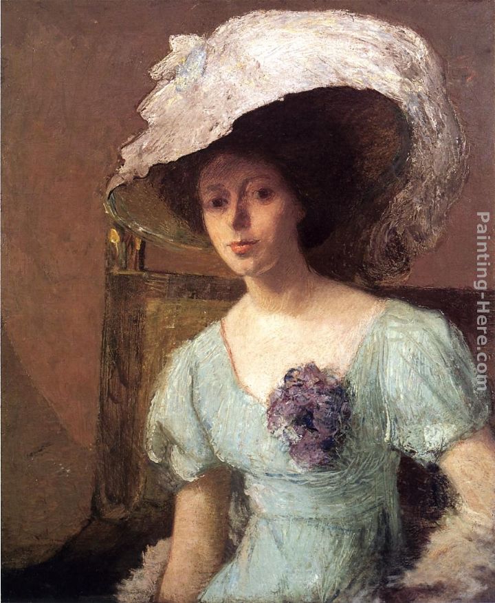 The Blue Gown painting - Julian Alden Weir The Blue Gown art painting